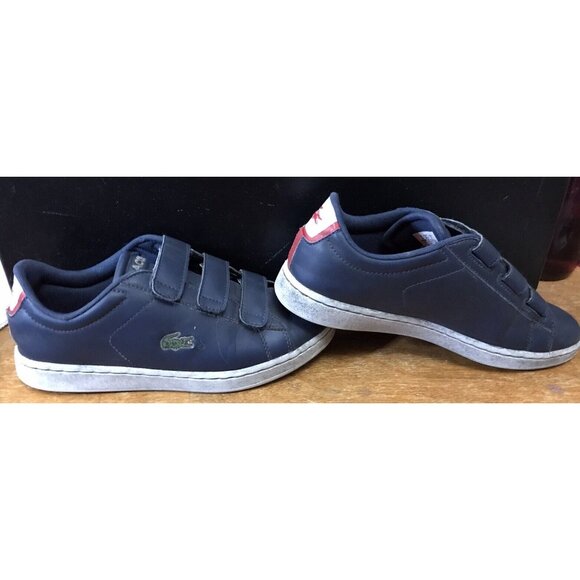 Lacoste Size 4 Blue Alligator Logo Straps Boys Shoes Sneakers Hook & loop EUC - Picture 4 of 9